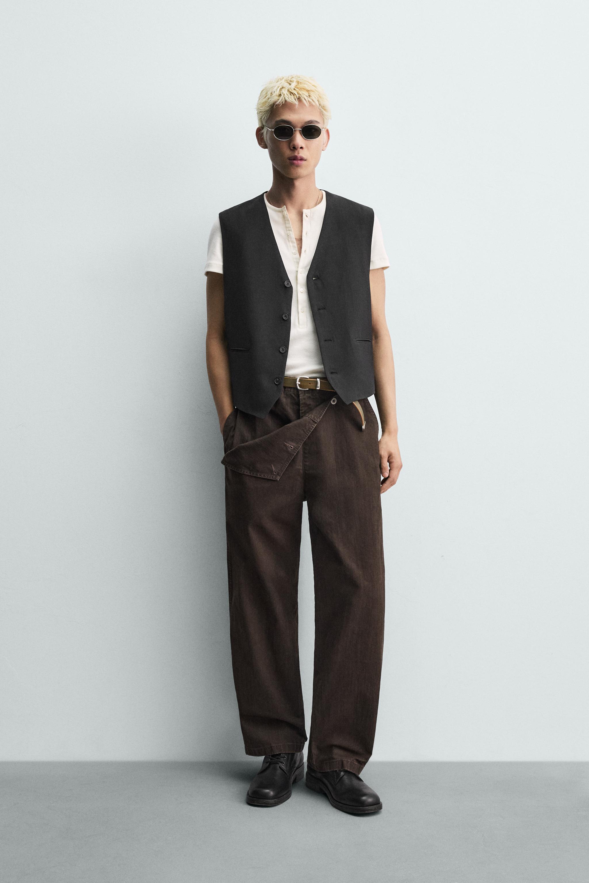 VISCOSE-LINEN SUIT VEST